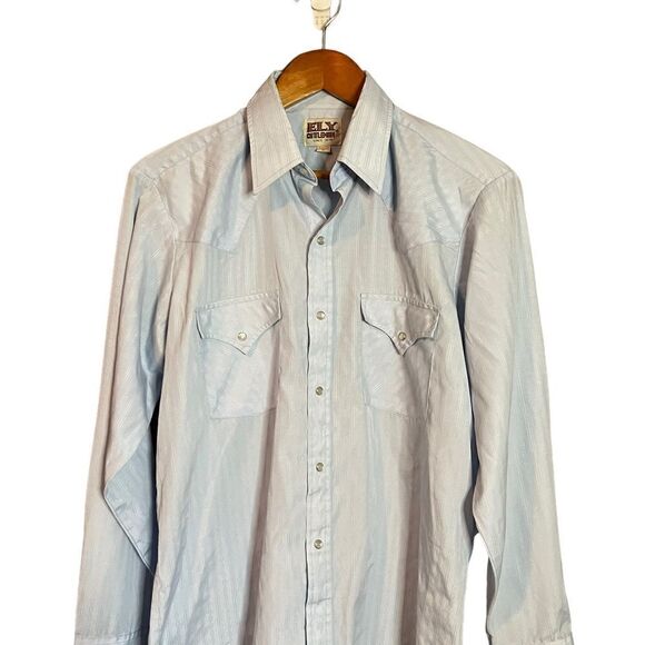 3 for $30 Fly cattleman light blue snap button shirt - Picture 2 of 8